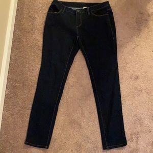 Dark Wash Mid Rise Skinny Jeans